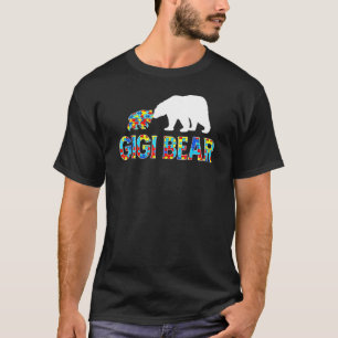 Autism Awareness Gigi Bear Puzzle Support Autistic T-Shirt