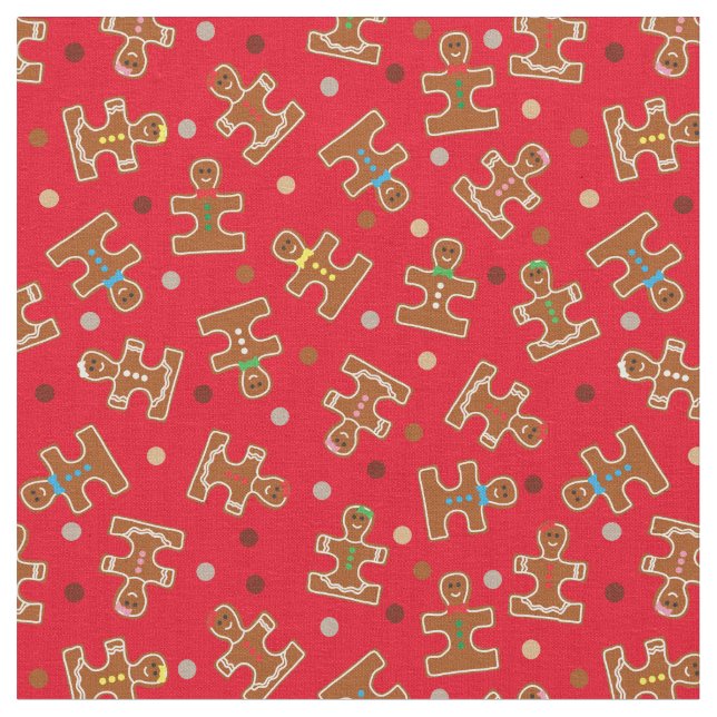 Autism Awareness Ginger Puzzle Men Holiday Fabric (Close Up)