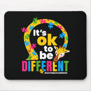 Autism Awareness Giraffe It’s Ok To Be Different G Mouse Pad