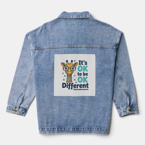 Autism Awareness Giraffe It’s OK to Be Different S Denim Jacket