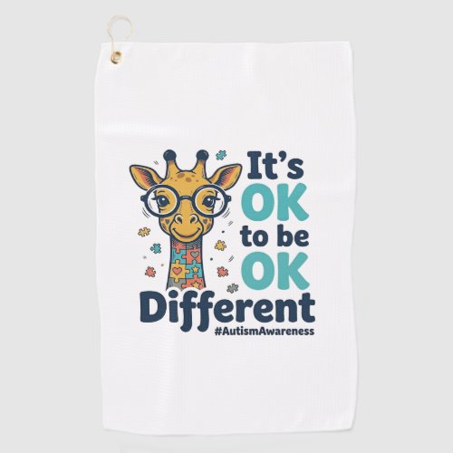 Autism Awareness Giraffe It’s OK to Be Different S Golf Towel