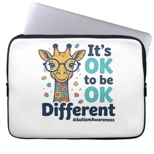 Autism Awareness Giraffe It’s OK to Be Different S Laptop Sleeve