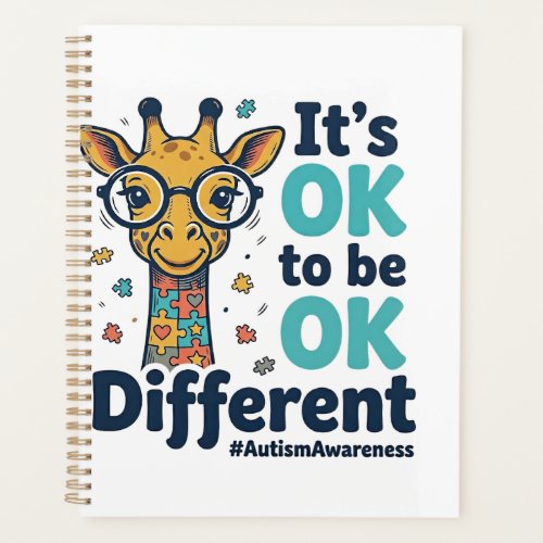 Autism Awareness Giraffe It’s OK to Be Different S Planner