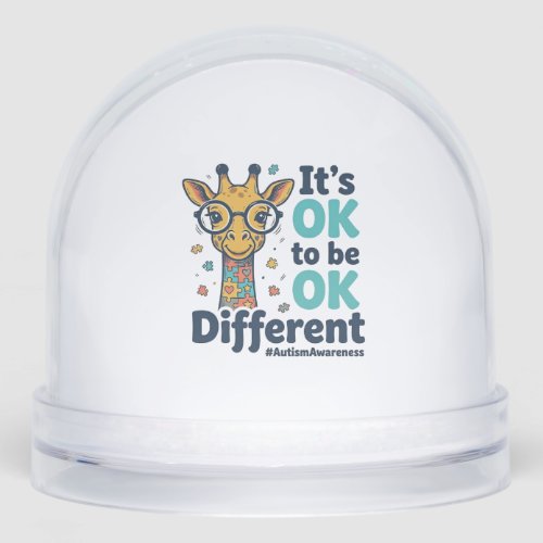 Autism Awareness Giraffe It’s OK to Be Different S Snow Globe