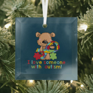 Autism Awareness  Glass Ornament