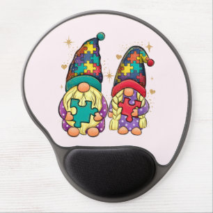 Autism Awareness Gnome Couple Gel Mouse Pad