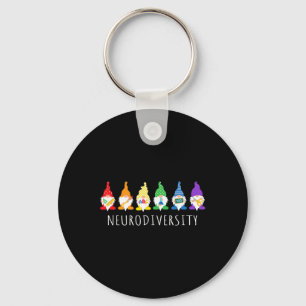 Autism Awareness Gnome Neurodiversity Gifts For Wo Keychain