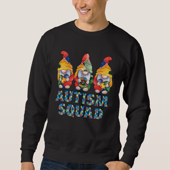 Autism Awareness Gnomes Puzzle Autism Squad Be Kin Sweatshirt (Front)