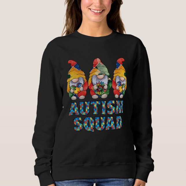 Autism Awareness Gnomes Puzzle Autism Squad Be Kin Sweatshirt (Front)