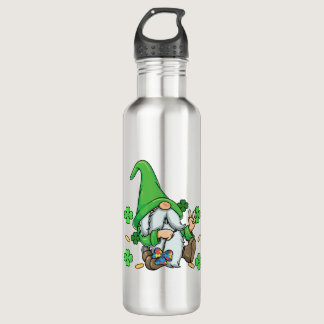 Autism Awareness Gnomes Shamrock St Patricks Day   Stainless Steel Water Bottle