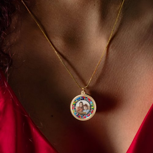 Autism Awareness  Gold Plated Necklace