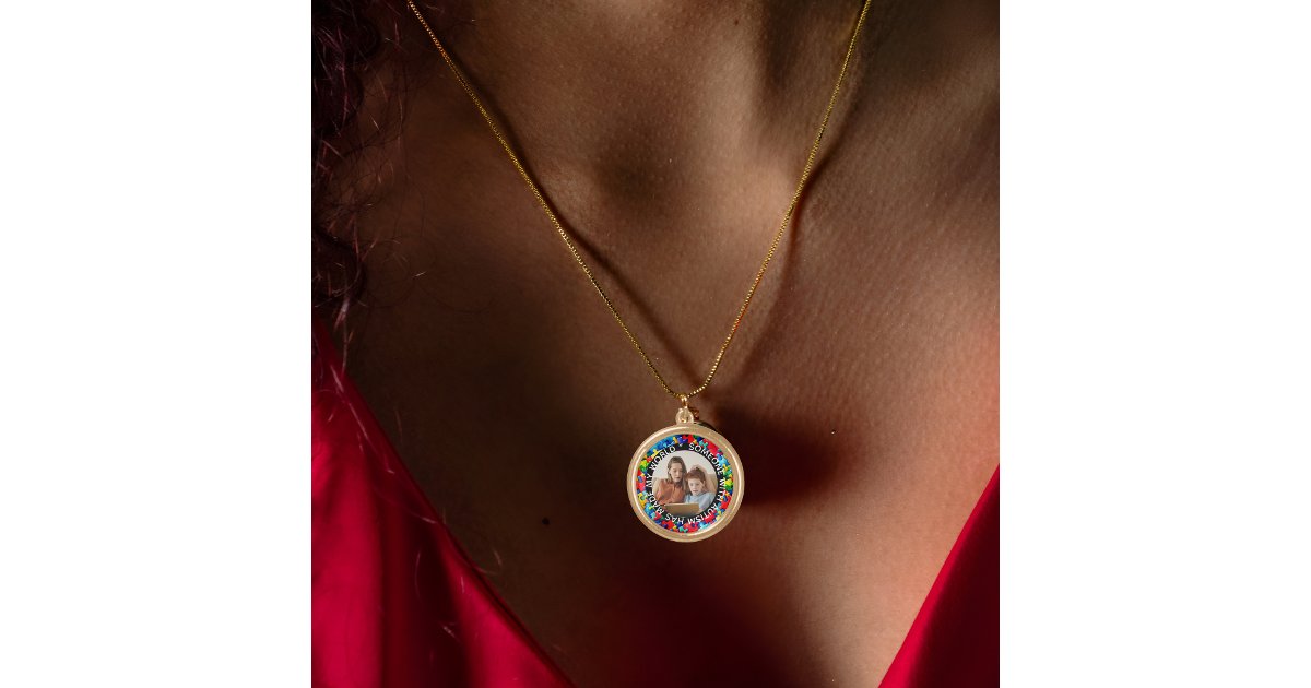 Autism Awareness Gold Plated Necklace | Zazzle