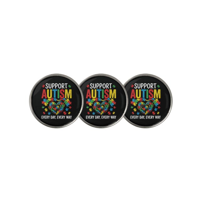 Autism awareness golf ball marker (3 Up)