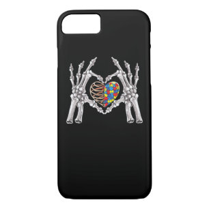 Autism Awareness Gothic Skull Hand Autism Puzzle P iPhone 8/7 Case
