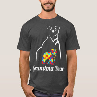 Autism Awareness Grandma Bear Autistic Grandchild  T-Shirt