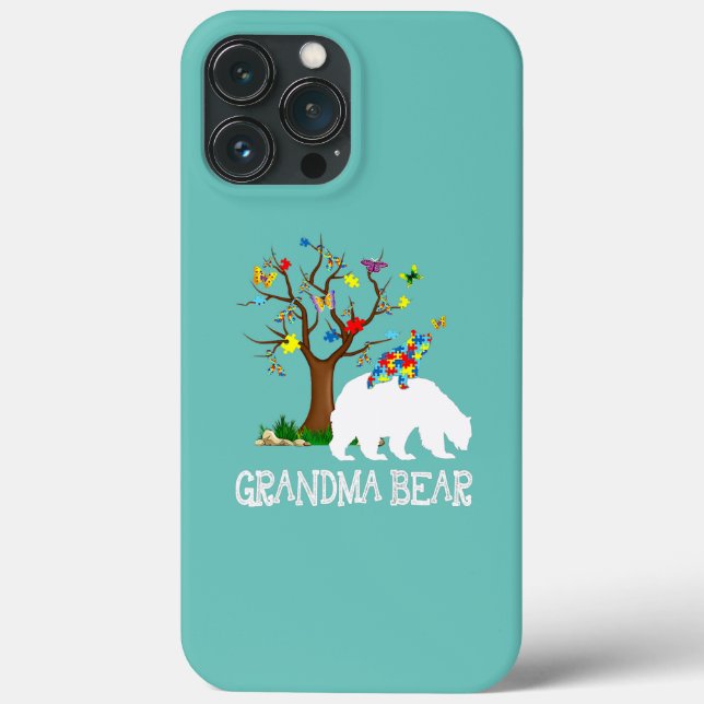 Autism Awareness Grandma Bear Support Autistic Case-Mate iPhone Case (Back)