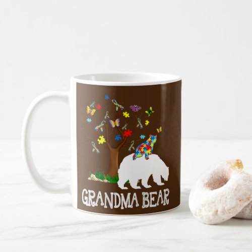 Autism Awareness Grandma Bear Support Autistic Coffee Mug