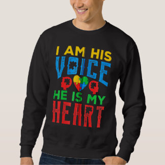 Autism Awareness Grandparents I Am His Voice He Is Sweatshirt