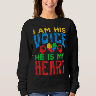 Autism Awareness Grandparents I Am His Voice He Is Sweatshirt