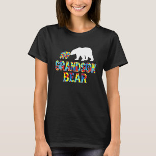Autism Awareness Grandson Bear Puzzle Support T-Shirt