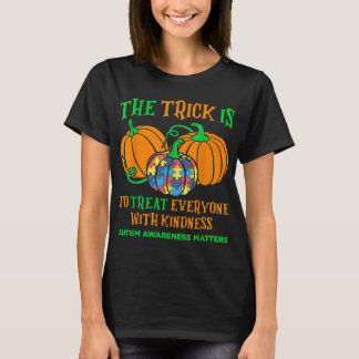 Autism Awareness Halloween Fall October Puzzle Pum T-Shirt