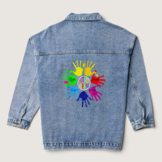 Autism Awareness Hand Puzzle Support  Denim Jacket