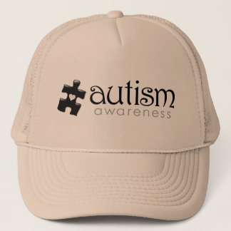 Autism Awareness Hat - Black on Tan