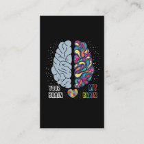 Autism Awareness Heart Autistic Colorful Brain Business Card
