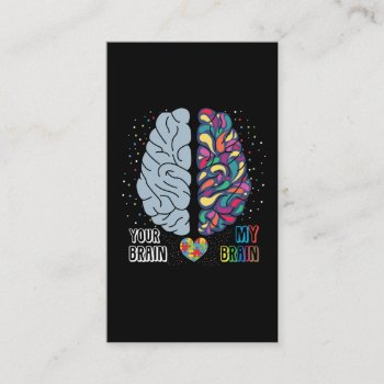 Autism Awareness Heart Autistic Colorful Brain Business Card by Designer_Store_Ger at Zazzle