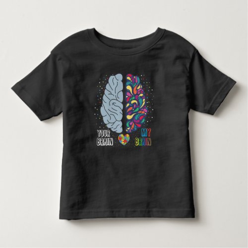 Autism Awareness Heart Autistic Colorful Brain Toddler T_shirt