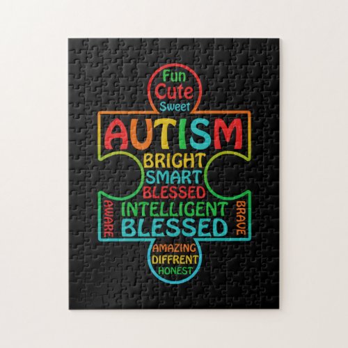 Autism Awareness Heart Blessed Jigsaw Puzzle