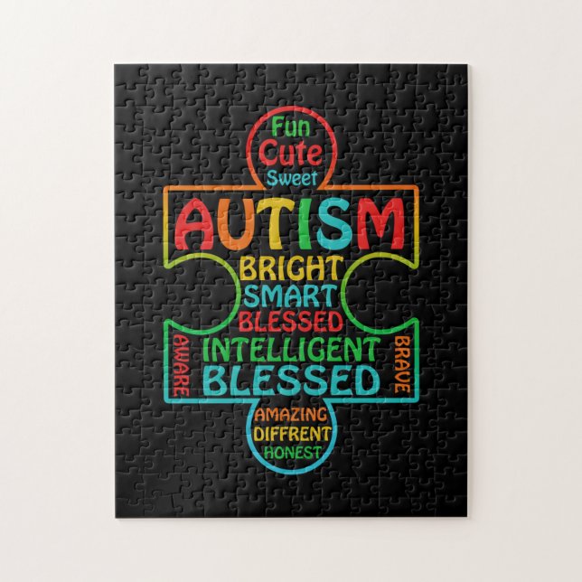 Autism Awareness Heart Blessed Jigsaw Puzzle (Vertical)