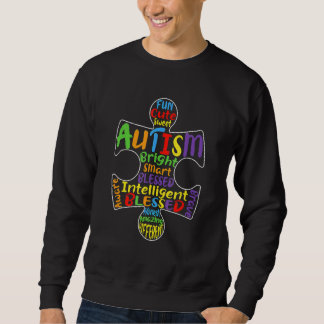 Autism Awareness Heart Blessed Men Women Kids Chil Sweatshirt