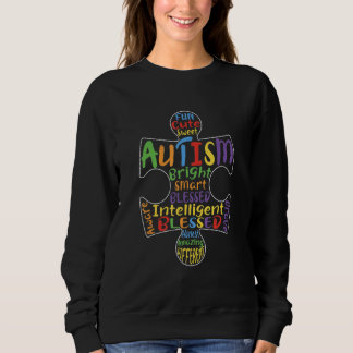 Autism Awareness Heart Blessed Men Women Kids Chil Sweatshirt