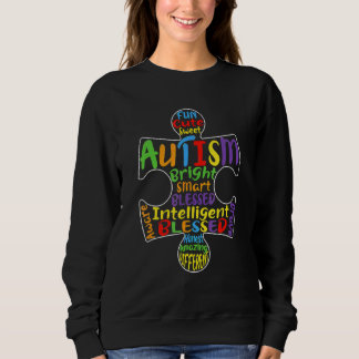 Autism Awareness Heart Blessed Men Women Kids Chil Sweatshirt