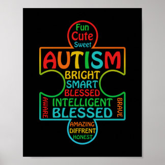 Autism Awareness Heart Blessed Poster