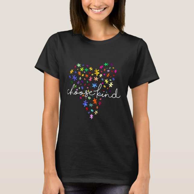 Autism Awareness Heart Choose Kind T-Shirt (Front)
