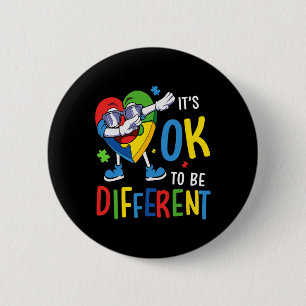 Autism Awareness Heart Dabbing Acceptance Men Wome Button