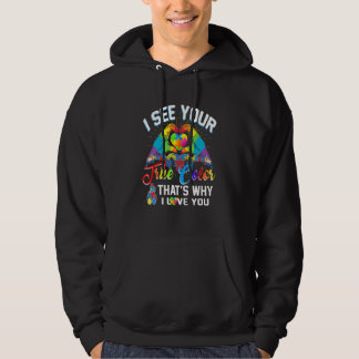 Autism Awareness Heart I See Your True Colors Auti Hoodie