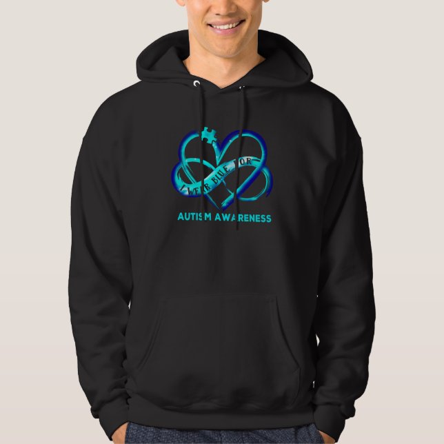 Autism Awareness Heart I Wear Blue For Autism Awar Hoodie (Front)