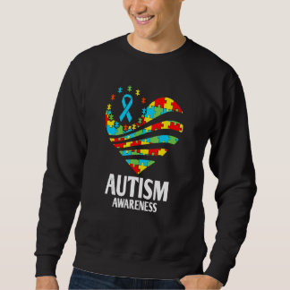 Autism Awareness Heart Proud Support Autism Kids Sweatshirt
