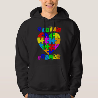 Autism Awareness Heart Puzzle Autism Strong Hoodie