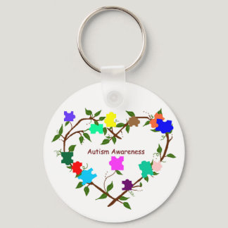Autism Awareness heart puzzle items keychain