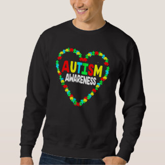 Autism Awareness Heart Puzzle Piece Support Autist Sweatshirt