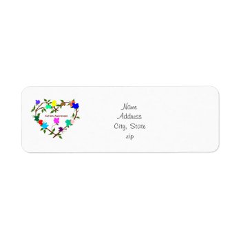 Autism Awareness Heart Puzzle Pieces Address Label by marcya7 at Zazzle