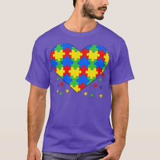 Autism awareness Heart Puzzle Pieces For Autistic T-Shirt