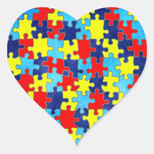 Autism Awareness Heart Sticker | Zazzle