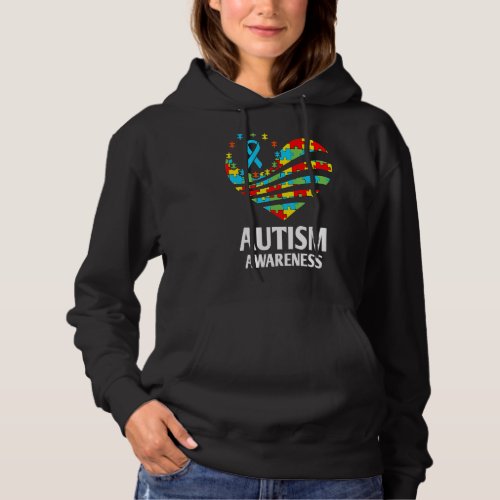 Autism Awareness   Heart Support Autistic Month Ki Hoodie