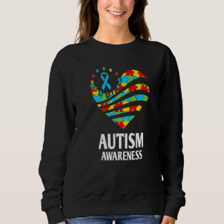 Autism Awareness   Heart Support Autistic Month Ki Sweatshirt