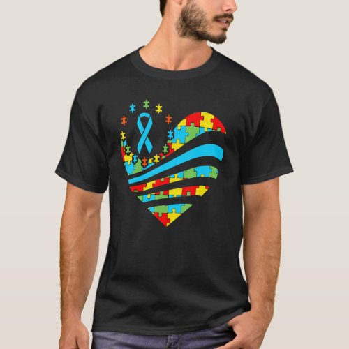 Autism Awareness   Heart Support Autistic Month Ki T_Shirt